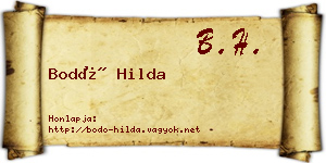 Bodó Hilda névjegykártya